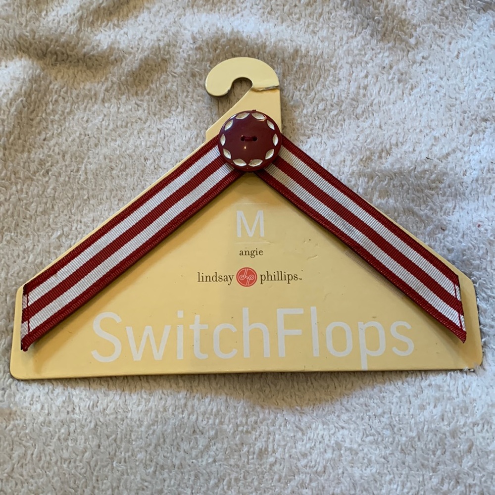Adorable red and white striped “Angie” Interchangeable Straps SwitchFlops